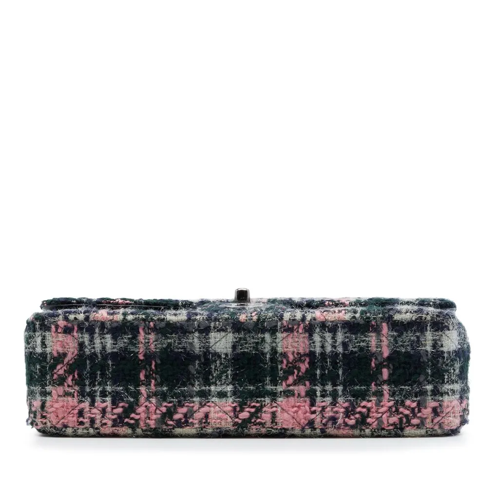Chanel Medium Classic Tweed Double Flap Green Very good - Inside View