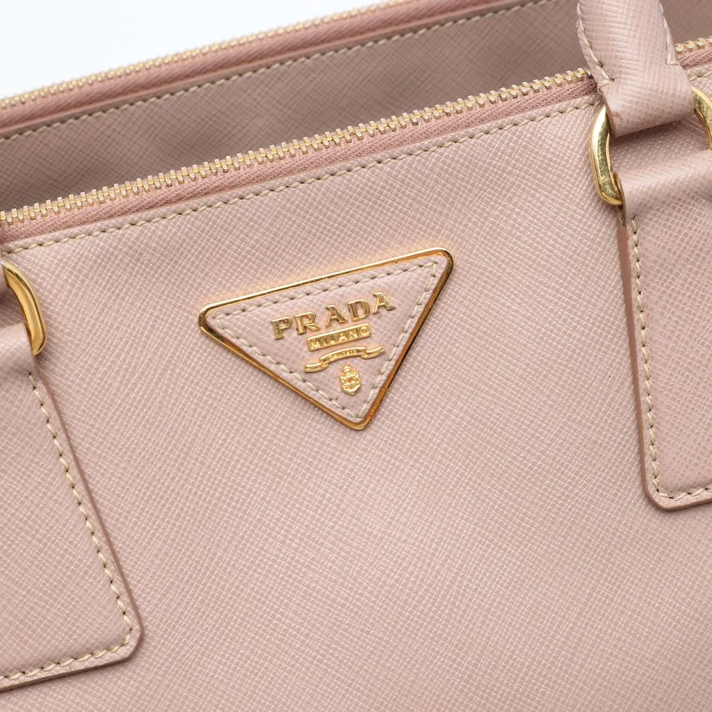 Prada Large Saffiano Lux Galleria Double Zip Tote Brown Leather Very good - Box View