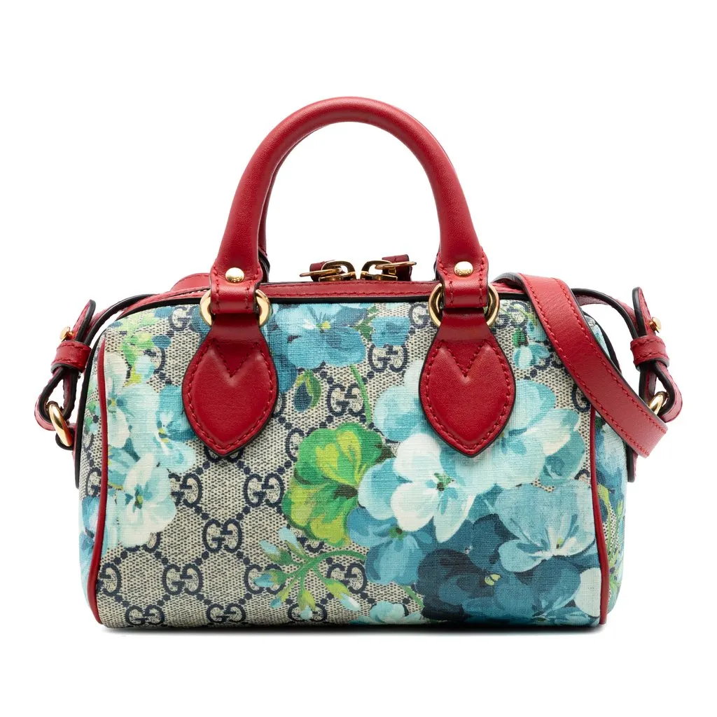Gucci Mini GG Supreme Blooms Boston Bag Beige Very good - Front View
