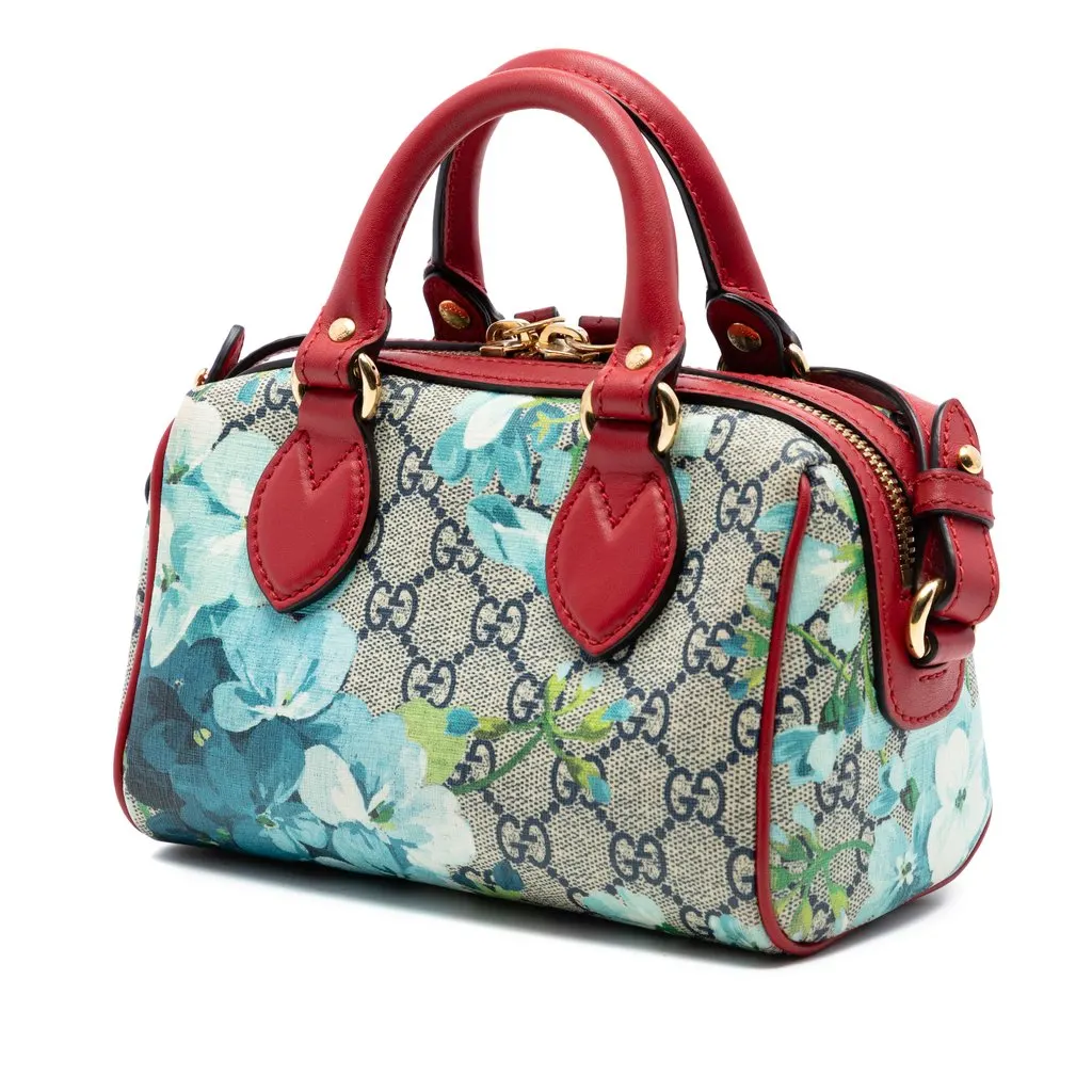 Gucci Mini GG Supreme Blooms Boston Bag Beige Very good - Back View