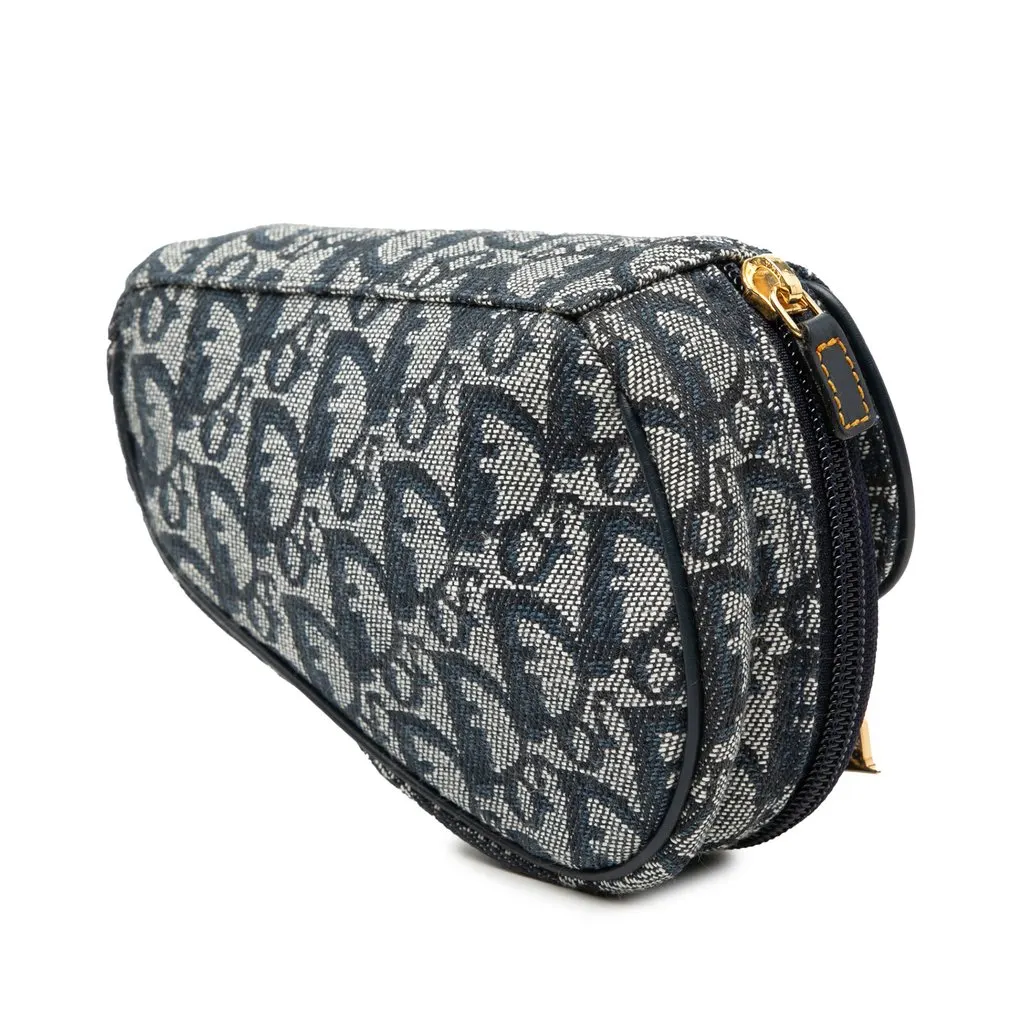 Dior Diorissimo Canvas Saddle Pouch Blue Very good - Back View