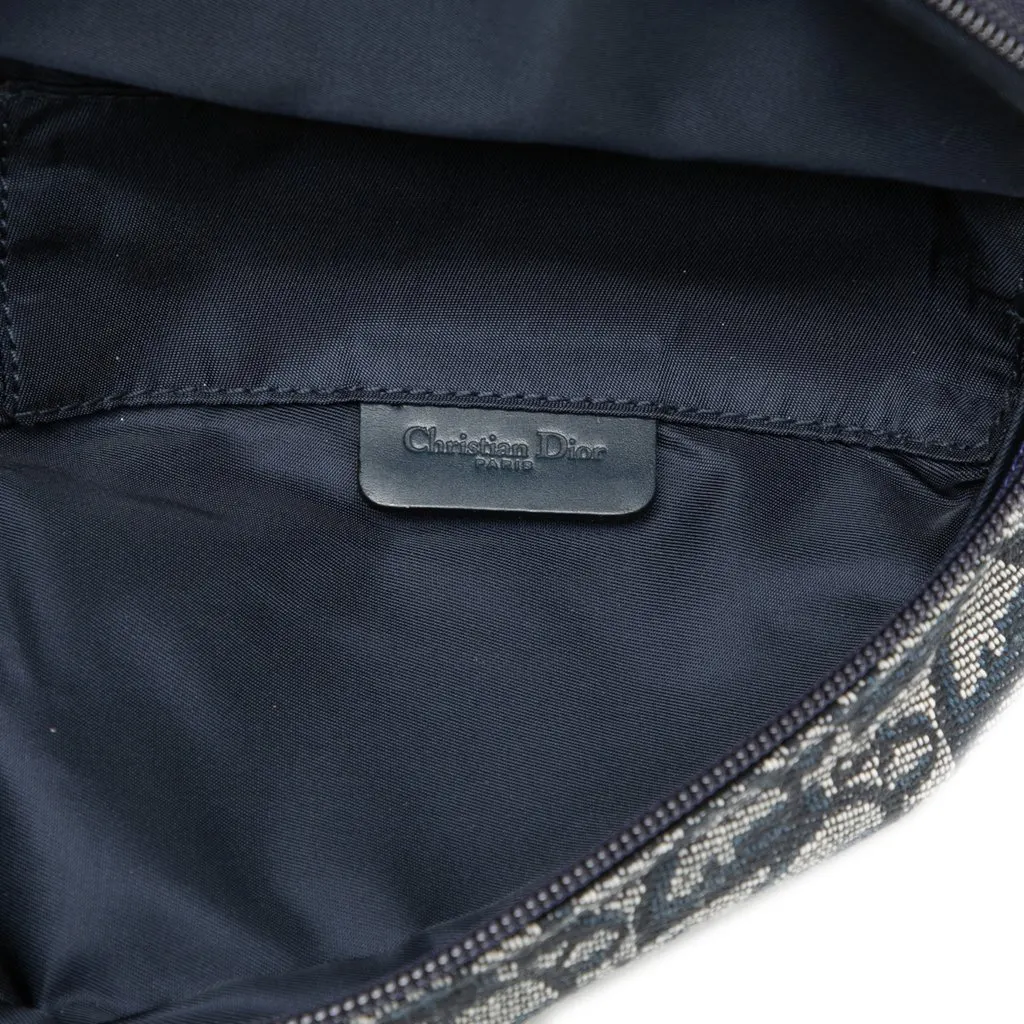 Dior Diorissimo Canvas Saddle Pouch Blue Very good - Model View