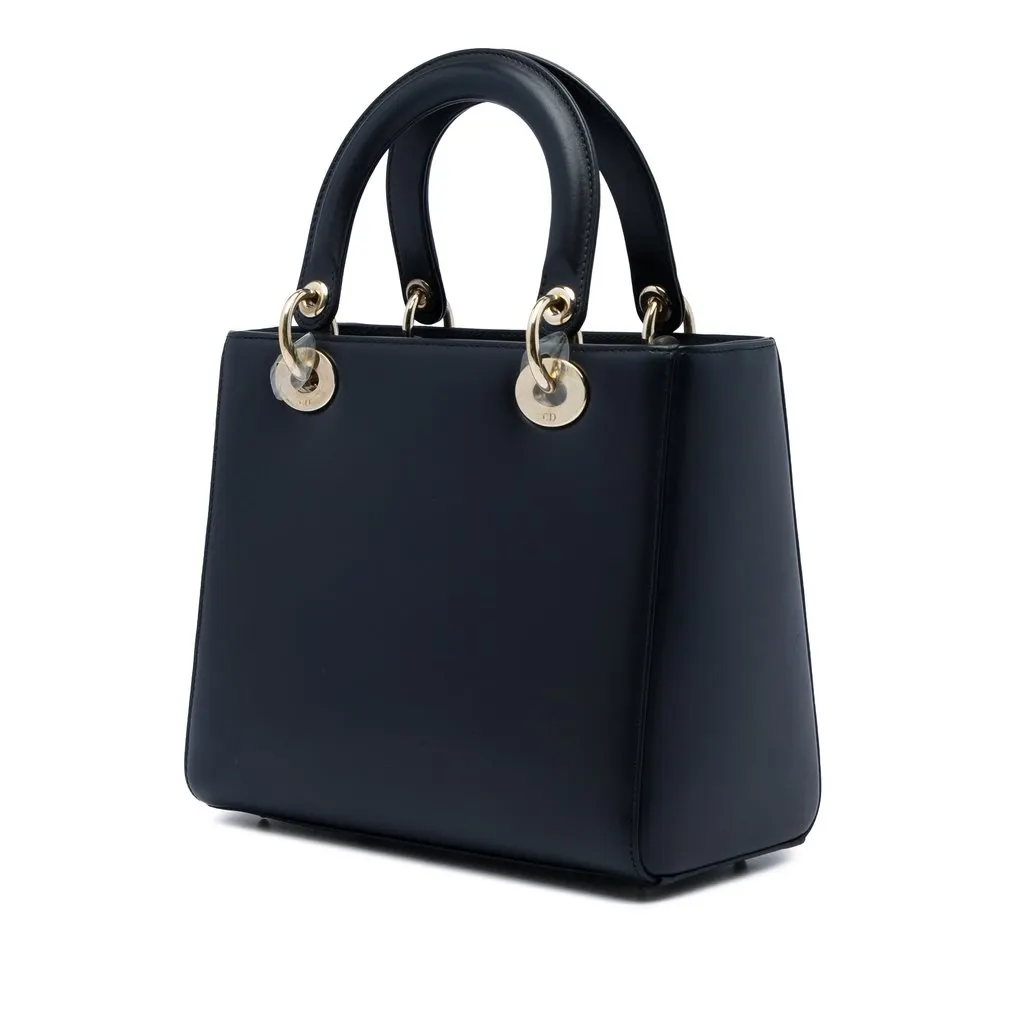 Dior Medium Calfskin Pockets Lady Dior Black Leather Very good - Back View