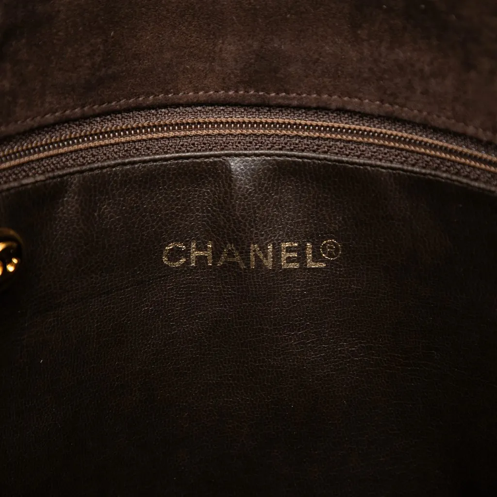 Chanel CC Suede Tassel Flap Crossbody Brown Leather Good - Box View