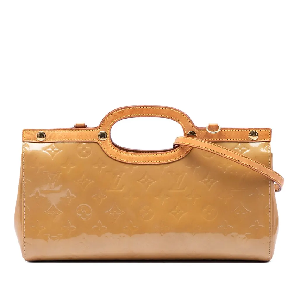 Louis Vuitton Monogram Vernis Roxbury Drive Brown Leather Good - Front View