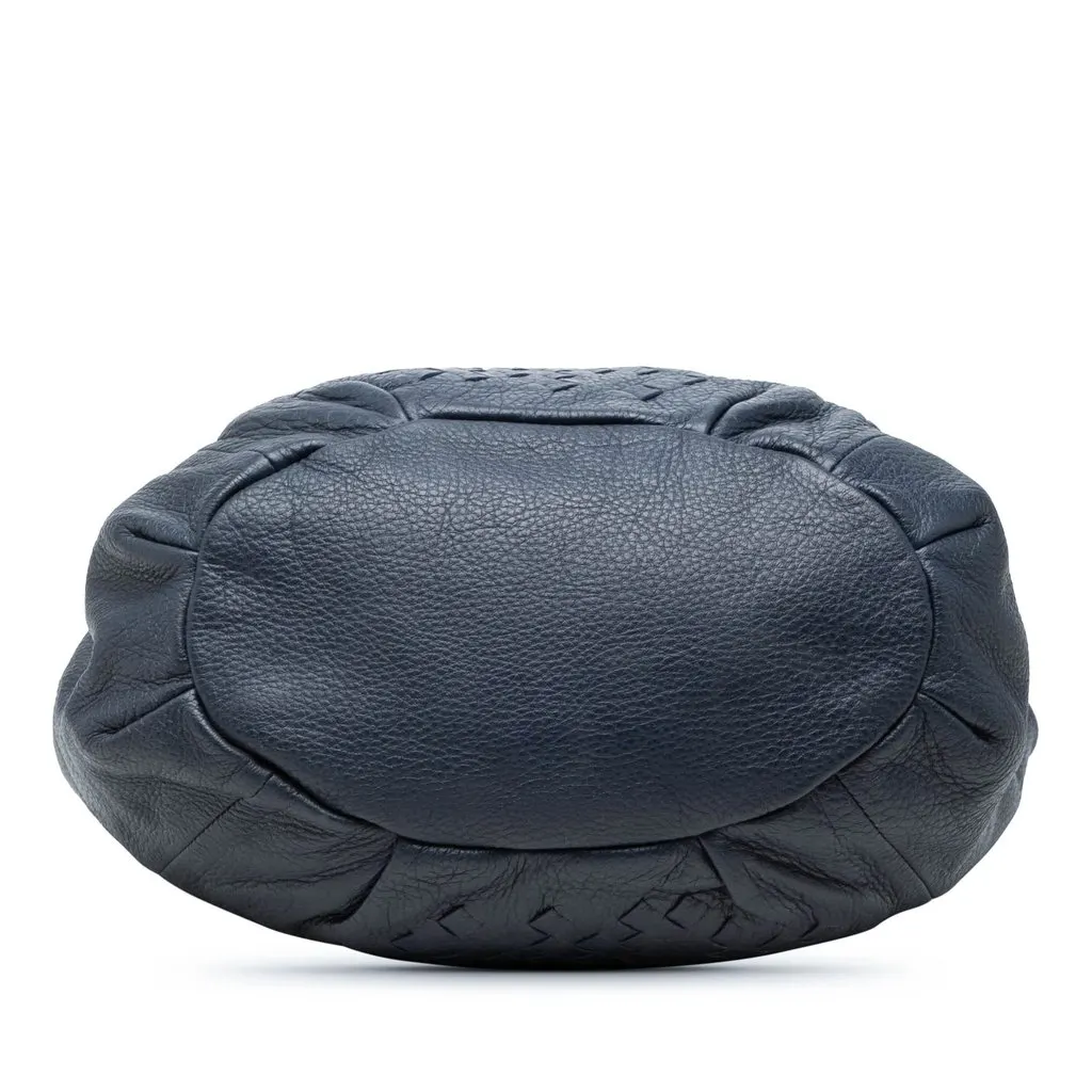 Bottega Veneta Intrecciato Trimmed Cervo Deerskin Hobo Blue Leather Very good - Inside View