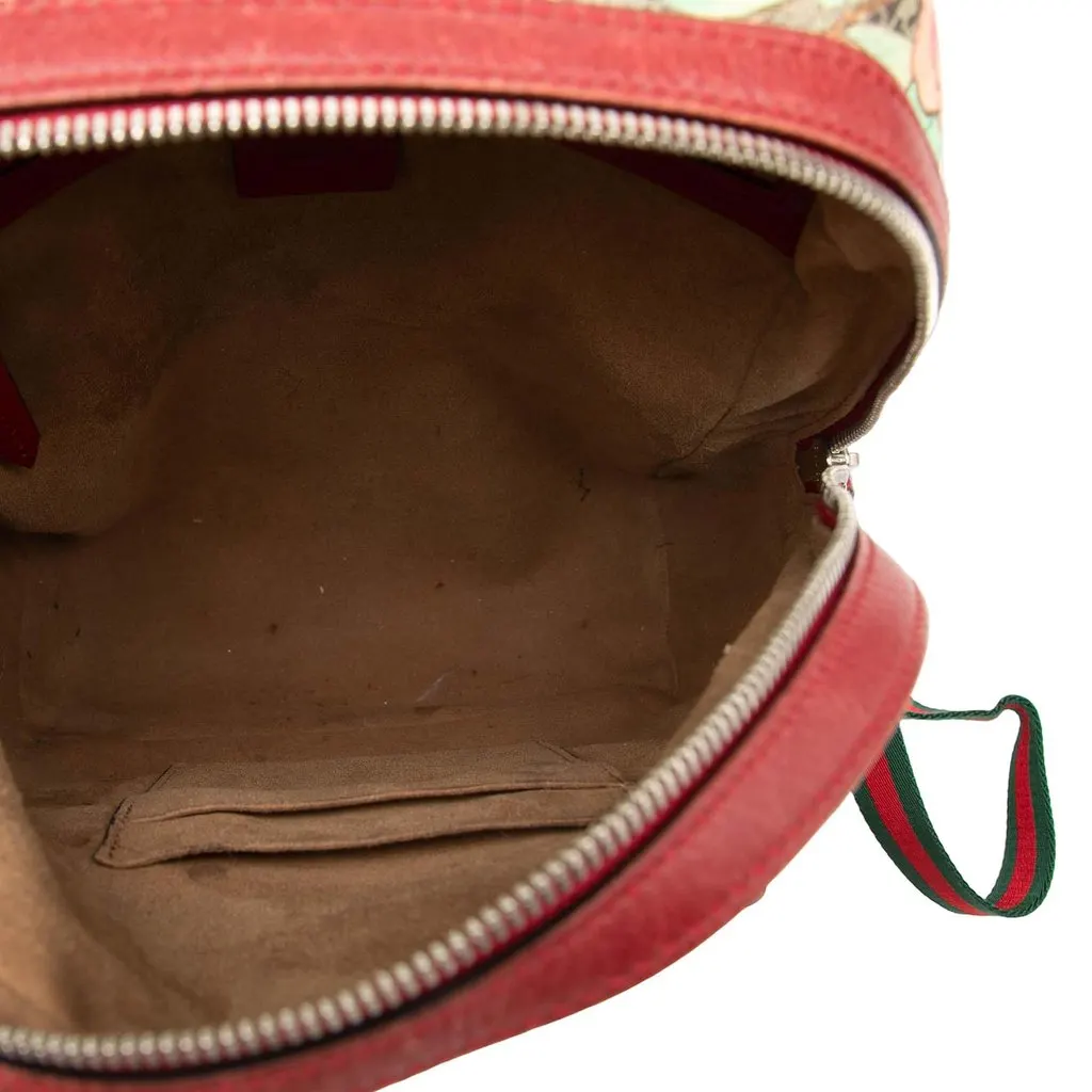 Gucci Small GG Supreme Web Tian Backpack Beige Canvas Very good - Model View
