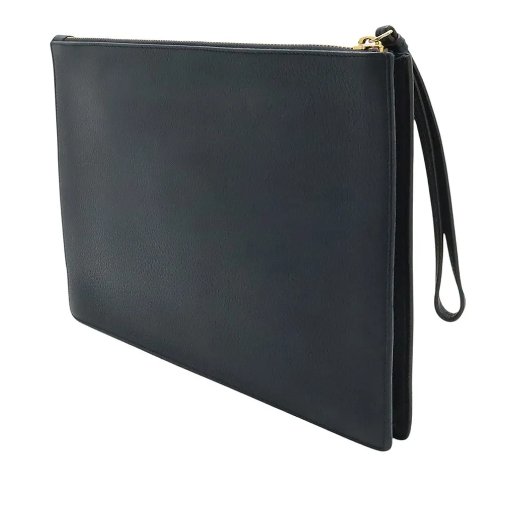 Versace Large La Medusa Palazzo Leather Clutch Black Leather Very good - Back View