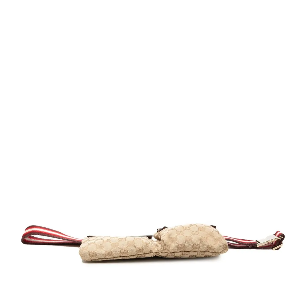 Gucci GG Canvas Web Double Pocket Belt Bag Beige Very good - Inside View