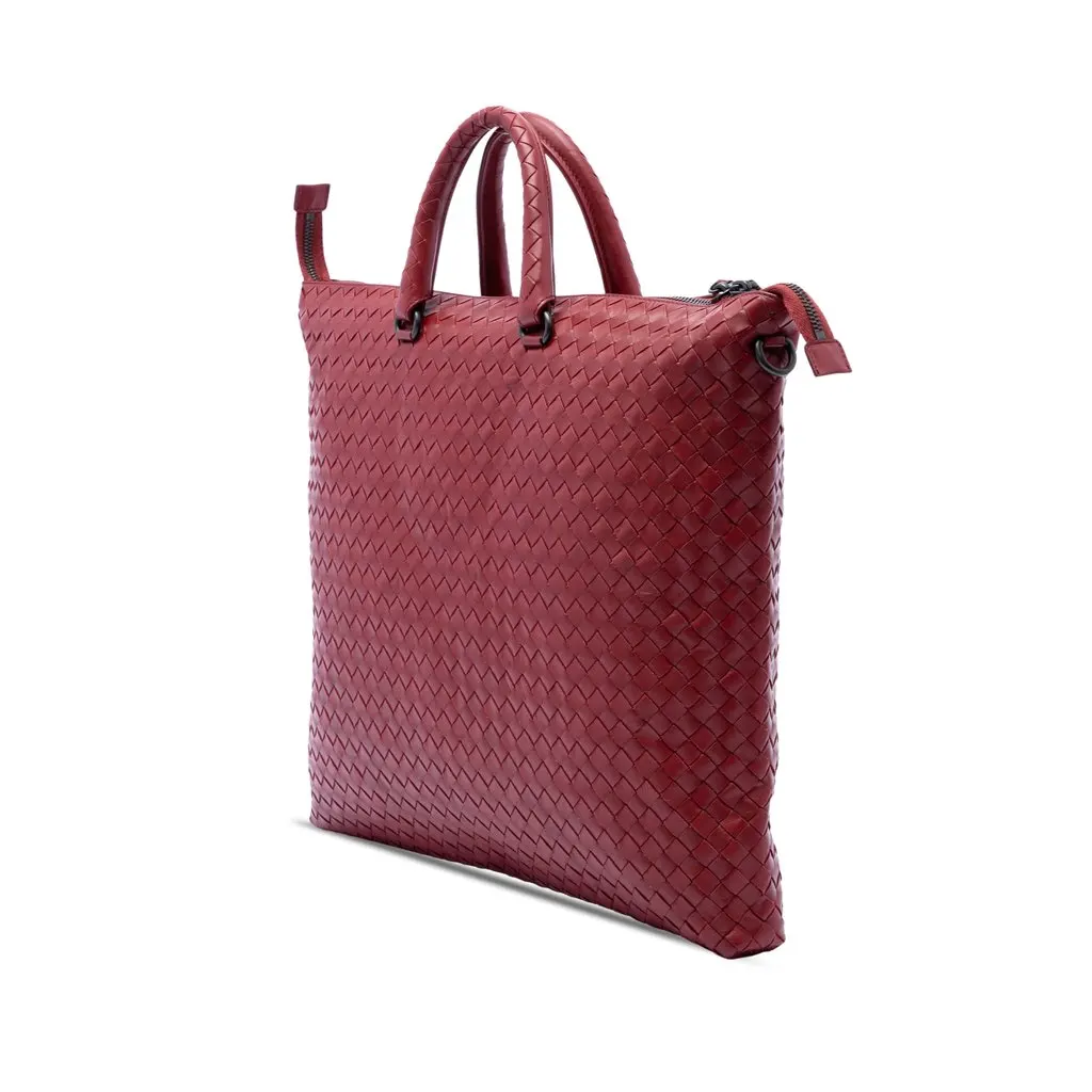 Bottega Veneta Maxi Nappa Intrecciato Convertible Tote Red Leather Very good - Back View