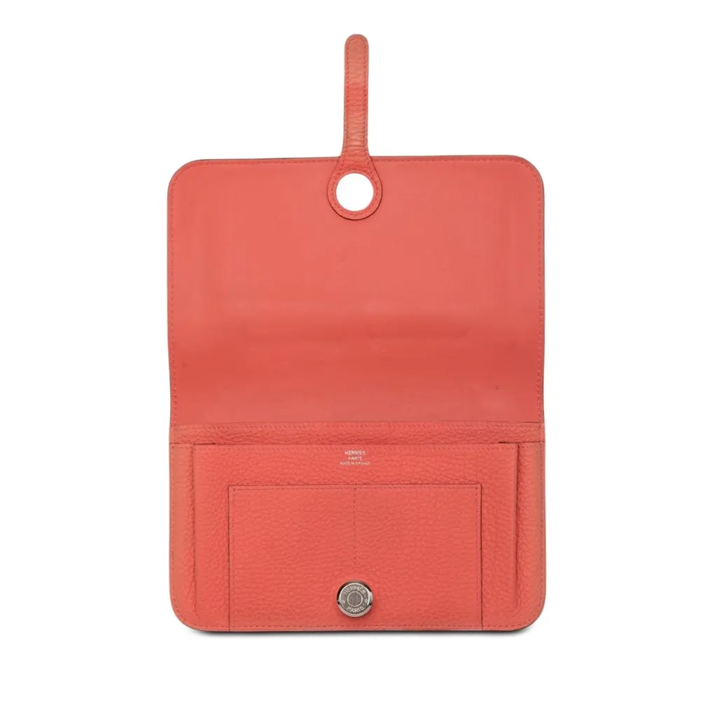 Hermès Togo Dogon Duo Wallet GM Orange Leather Very good - Model View