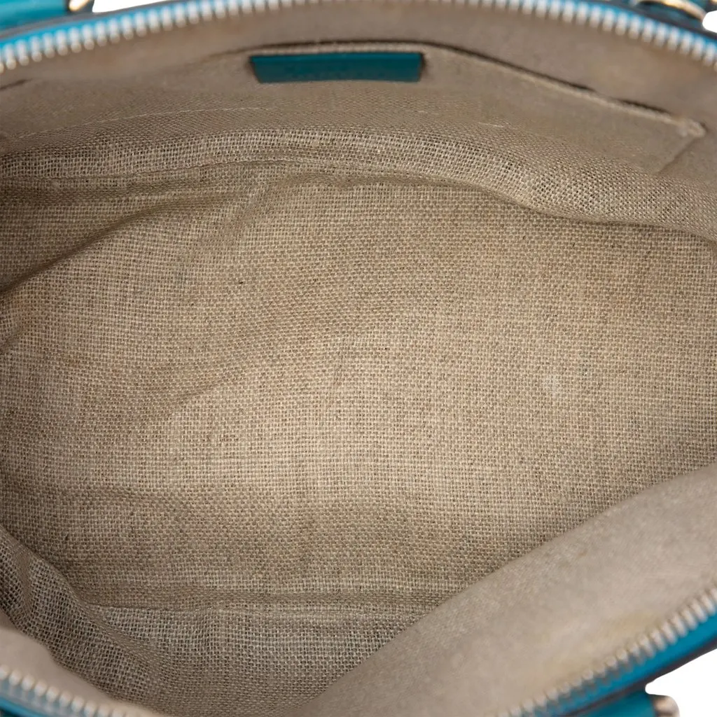 Gucci Mini Microguccissima Dome Satchel Blue Leather Very good - Model View