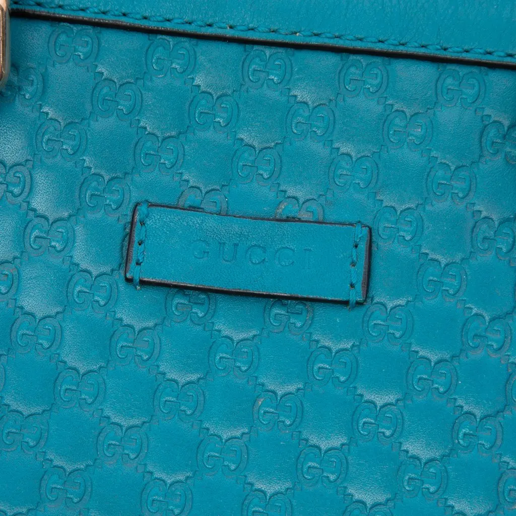 Gucci Mini Microguccissima Dome Satchel Blue Leather Very good - Box View