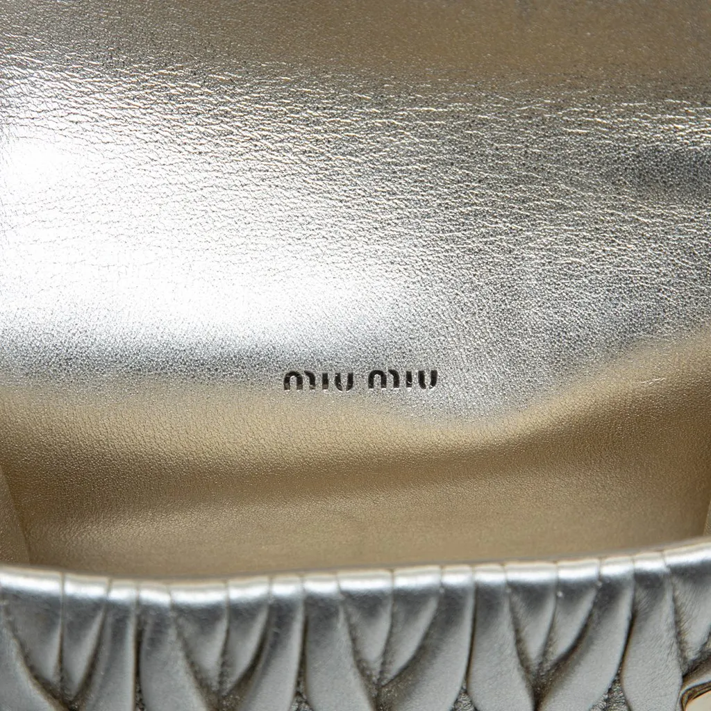 Miu Miu Mini Matelasse Metallic Nappa Crystal Embellished Crossbody Gold Leather Very good - Box View