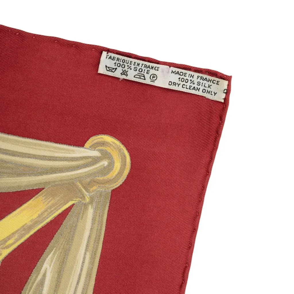 Hermès Etriers Silk Scarf 90 Red Silk Good - Model View