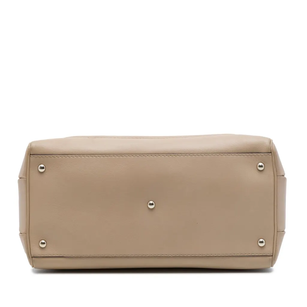 Gucci Medium Calfskin Bold Bamboo Top Handle Bag Beige Leather Very good - Inside View