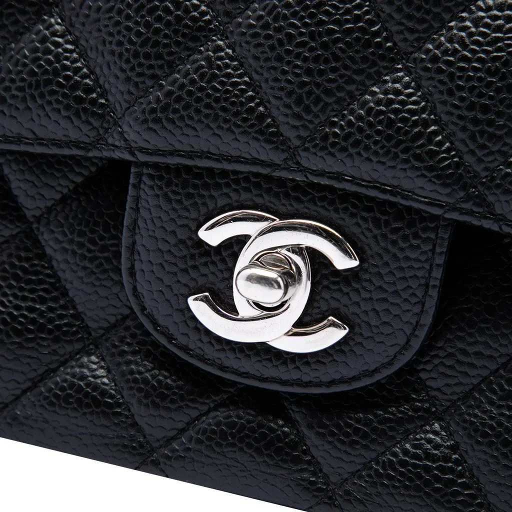 Chanel Medium Classic Caviar Double Flap Black Leather Very good - Box View