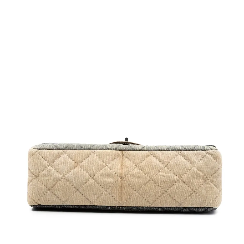 Chanel Tricolor Quilted Denim Reissue 2.55 Double Flap 226 MultiColor Very good - Inside View
