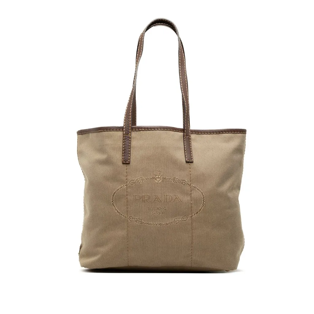 Prada Canvas Canapa Logo Tote Brown Very good - Front View