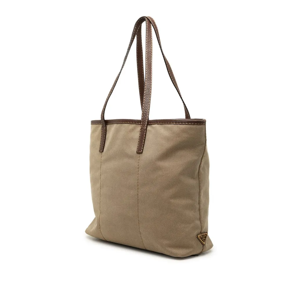Prada Canvas Canapa Logo Tote Brown Very good - Back View
