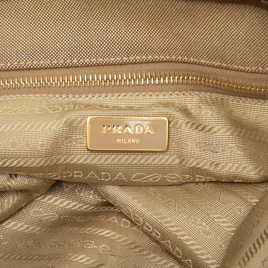 Prada Canvas Canapa Logo Tote Brown Very good - Box View