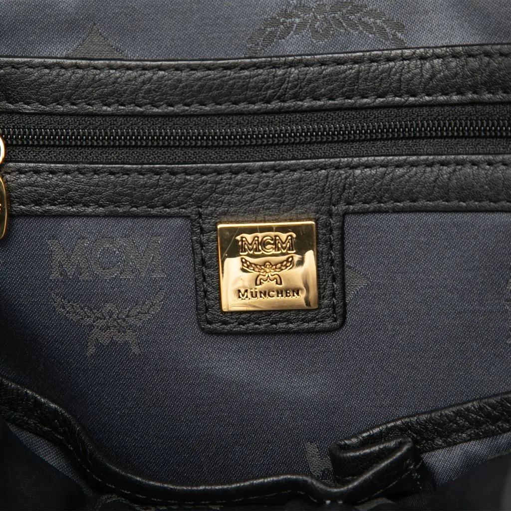 MCM Small Visetos Coated Canvas Studded Stark Brock Backpack Black Canvas Good - Box View