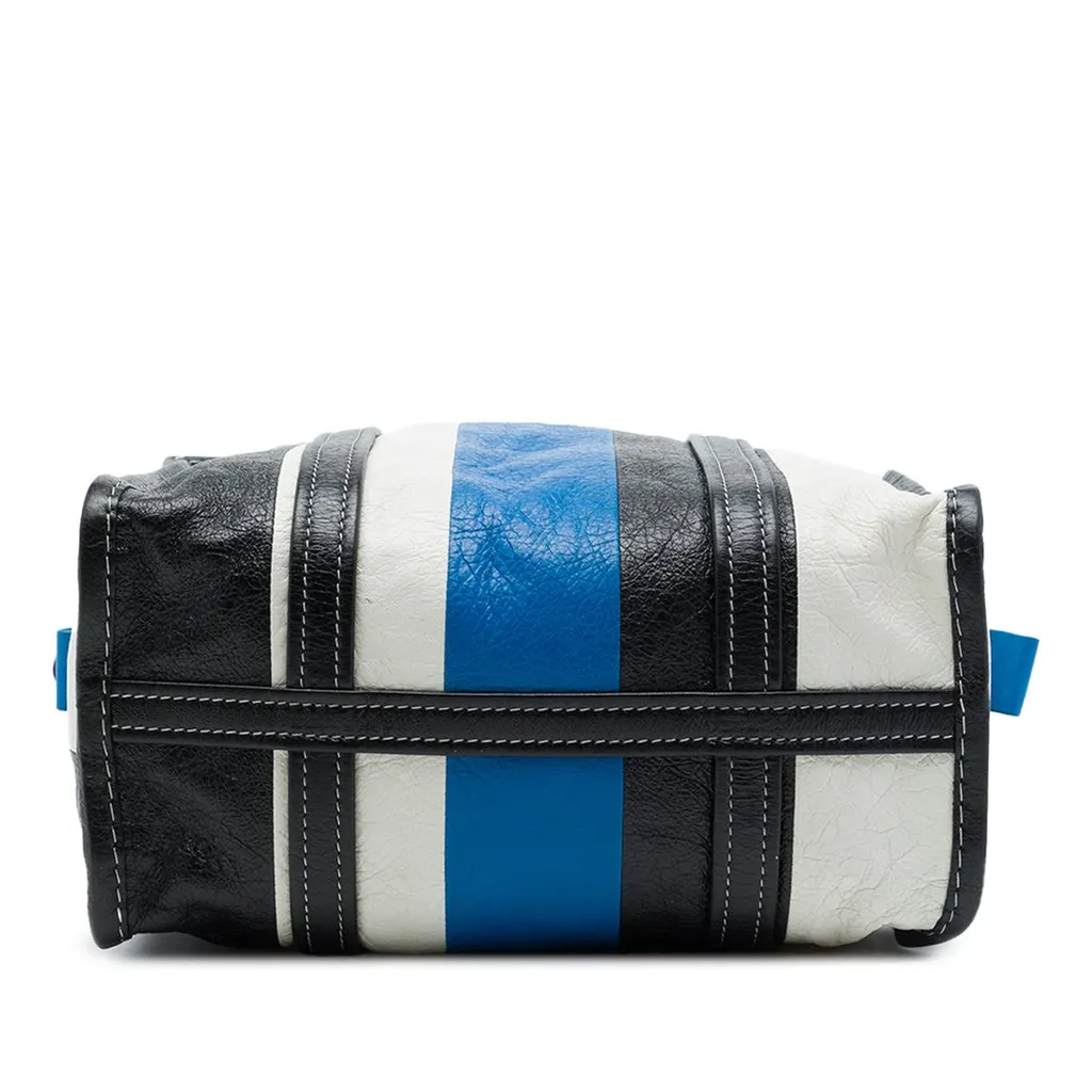 Balenciaga Lambskin Bazar Shopper Satchel S Blue Leather Good - Inside View