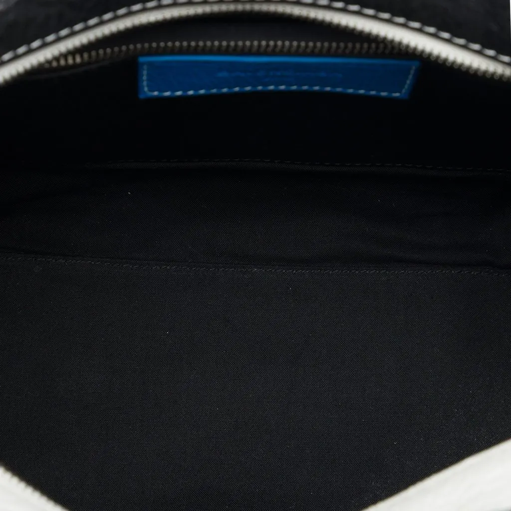 Balenciaga Lambskin Bazar Shopper Satchel S Blue Leather Good - Model View