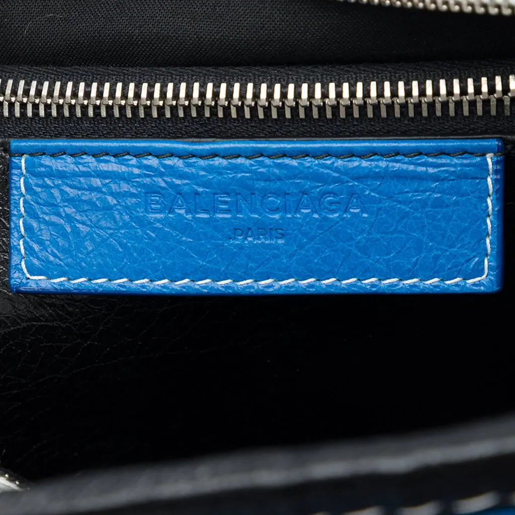 Balenciaga Lambskin Bazar Shopper Satchel S Blue Leather Good - Box View