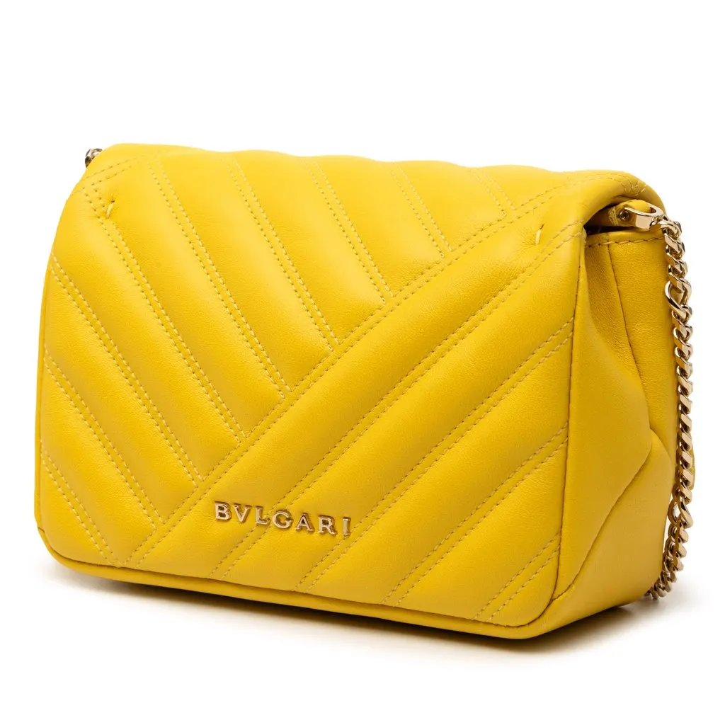 Bvlgari Leather Serpenti Cabochon Chain Crossbody Yellow Leather Very good - Back View