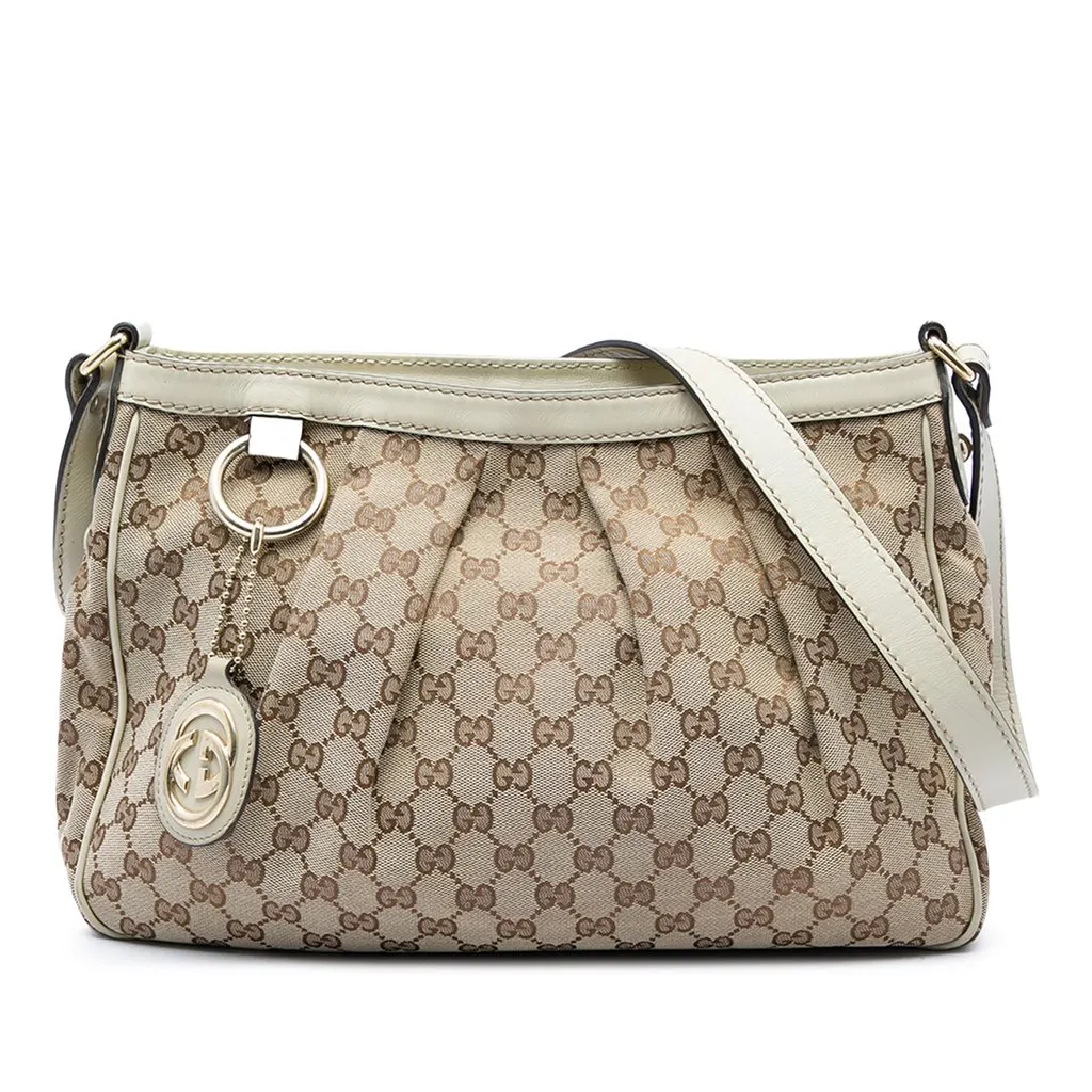 Gucci GG Canvas Sukey Crossbody Beige Canvas Very good - Front View