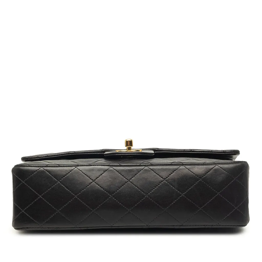 Chanel Medium Classic Lambskin Double Flap Black Leather Very good - Inside View