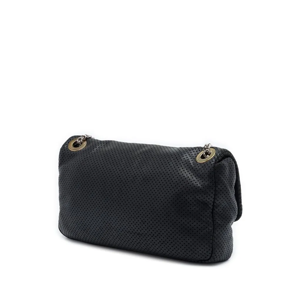 Chanel Medium Perforated Calfskin Reissue 2.55 Drill Flap Black Leather Very good - Back View