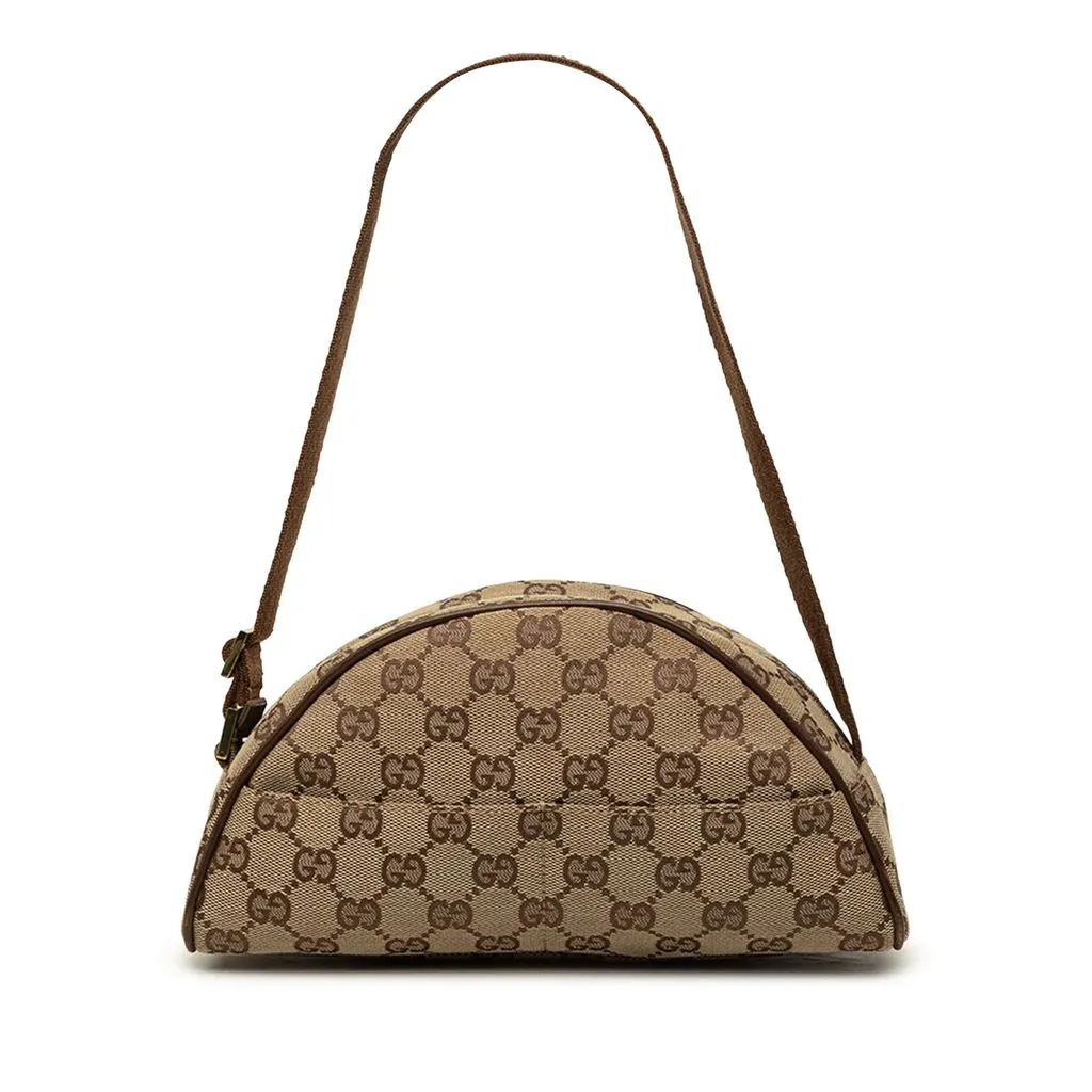 Gucci GG Canvas Shoulder Bag Beige Canvas Very good - Front View