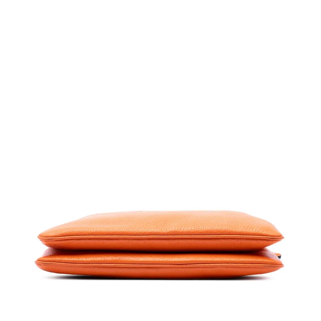 Prada Vitello Phenix Double Zip Crossbody Orange Leather Very good - Inside View