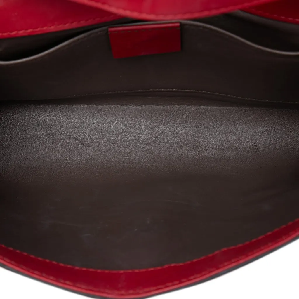 Gucci Small Leather Zumi Satchel Red Leather Good - Model View
