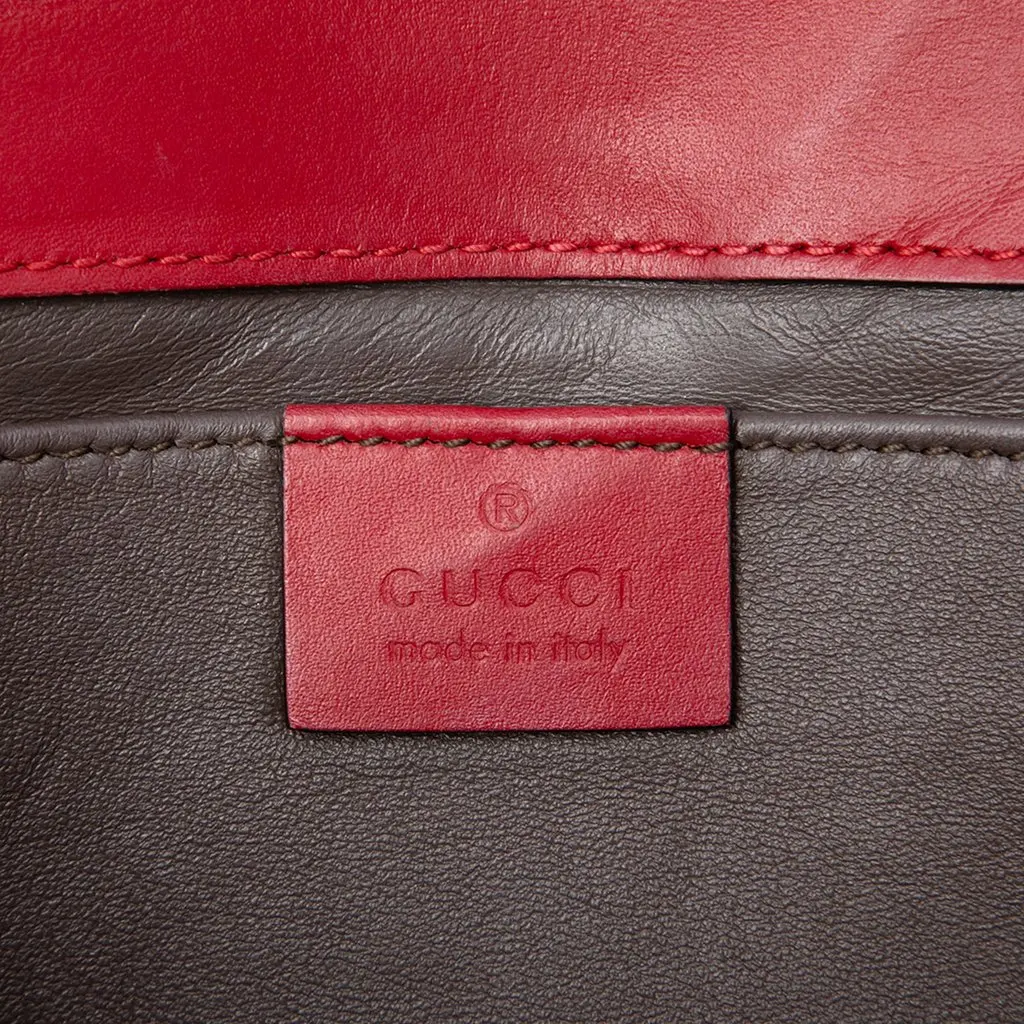 Gucci Small Leather Zumi Satchel Red Leather Good - Box View