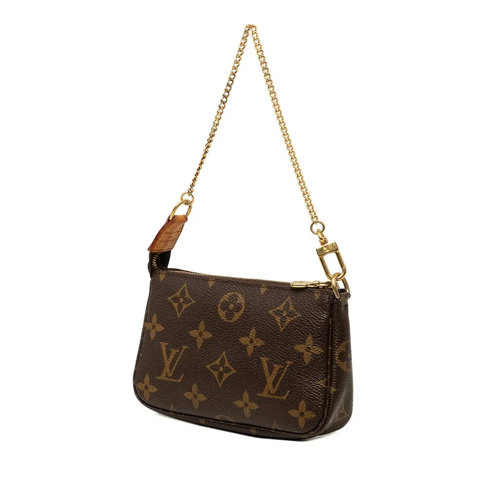Louis Vuitton Monogram Mini Pochette Accessoires Brown Canvas Very good - Back View