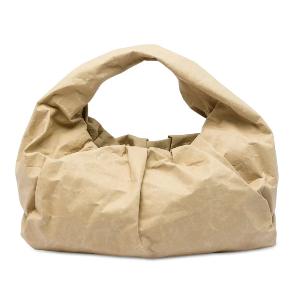 Bottega Veneta Large Kraft Paper The Shoulder Pouch Beige Polyester Very good - Front View