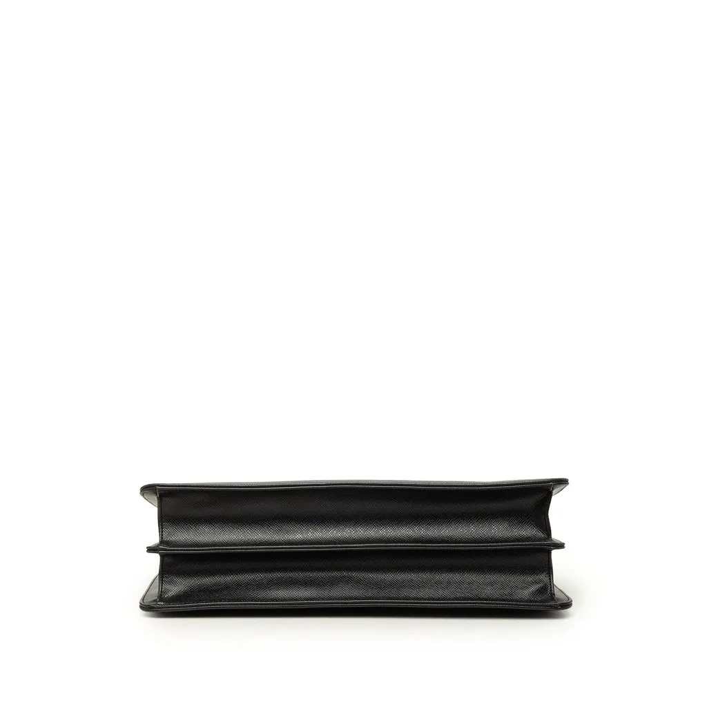 Saint Laurent Leather Business Bag Black Leather Good - Inside View