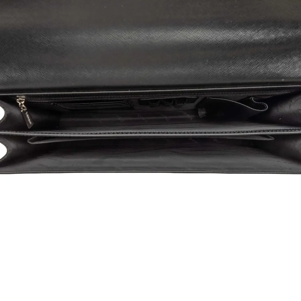 Saint Laurent Leather Business Bag Black Leather Good - Model View