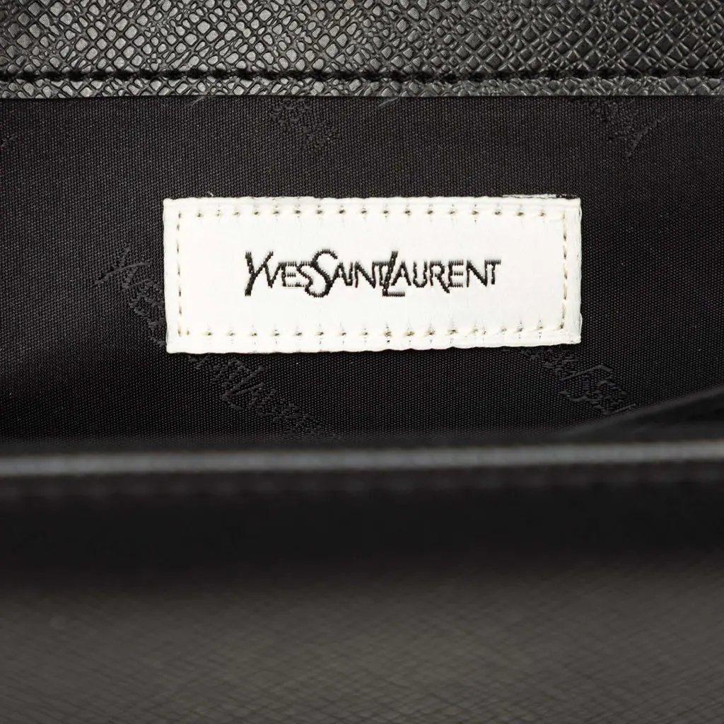 Saint Laurent Leather Business Bag Black Leather Good - Box View