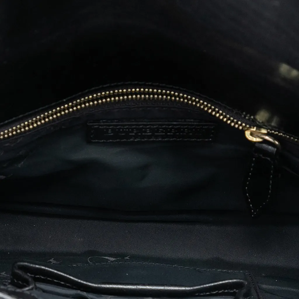 Burberry Prorsum Woven Buffalo Leather and Cotton Clutch Black Leather Very good - Model View