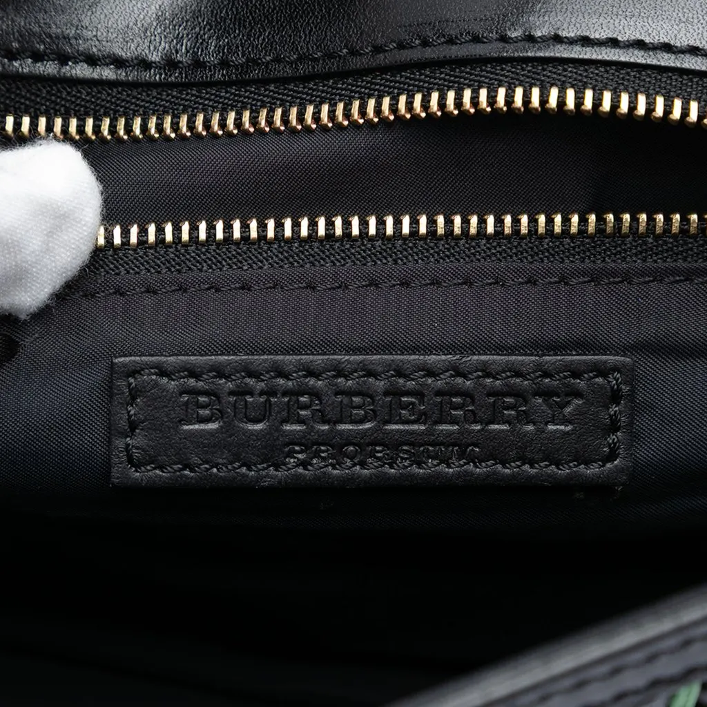 Burberry Prorsum Woven Buffalo Leather and Cotton Clutch Black Leather Very good - Box View