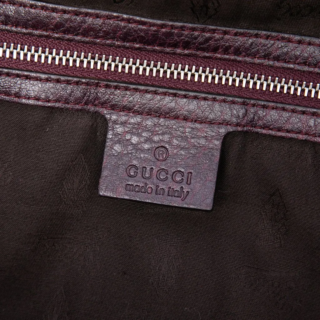 Gucci Medium Leather Bamboo Bar Tote Purple Leather Very good - Box View
