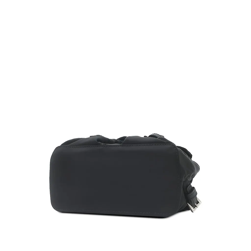 Prada Mini Saffiano Trimmed Tessuto Chain Backpack Black Polyamide Good - Inside View