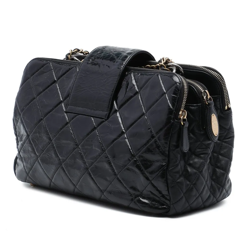 Chanel Glazed Crackled Calfskin Reissue Tote Black Leather Very good - Back View