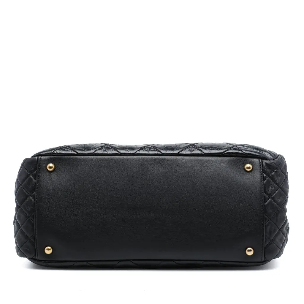 Chanel Glazed Crackled Calfskin Reissue Tote Black Leather Very good - Inside View