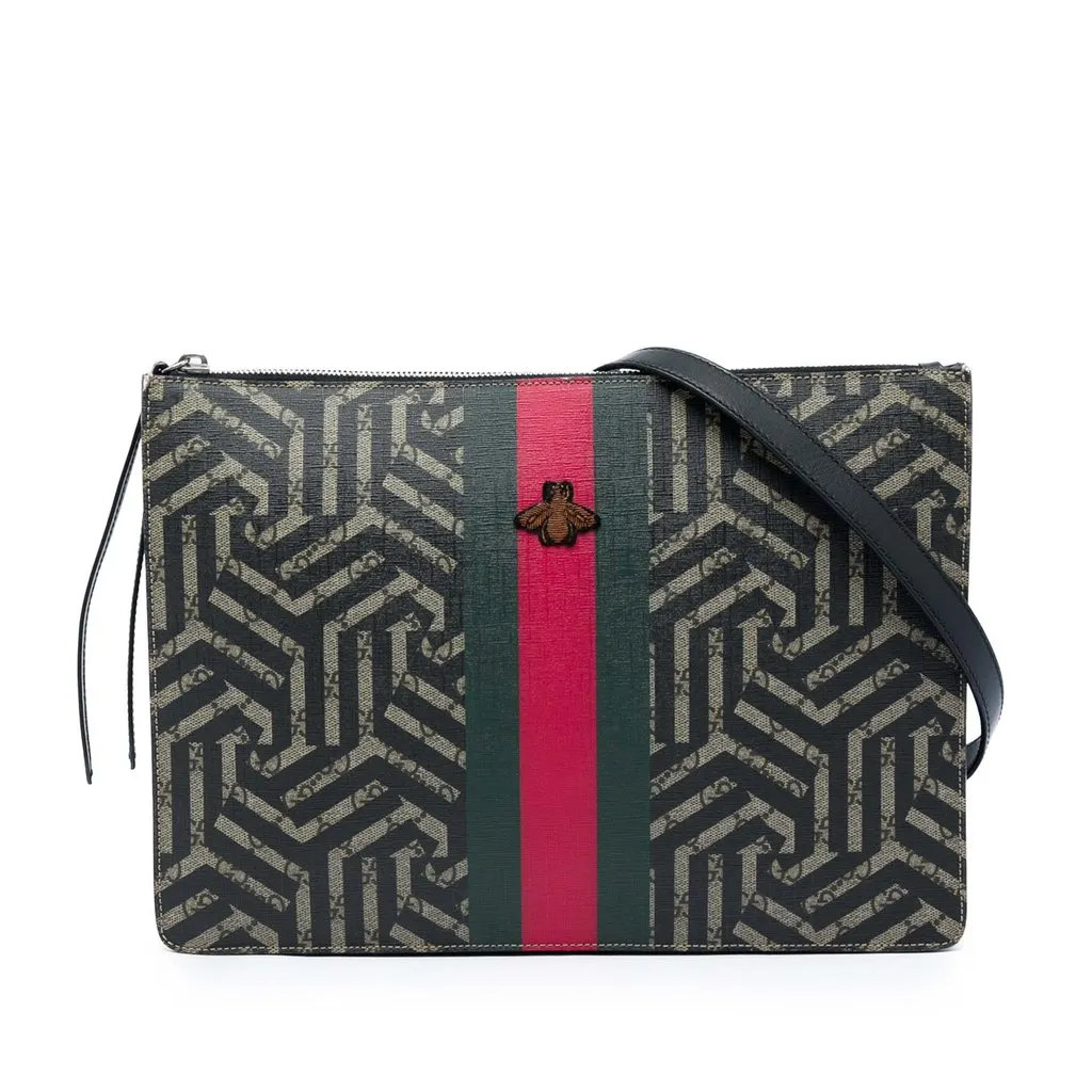 Gucci GG Supreme Caleido Web Messenger Bag Beige Very good - Front View