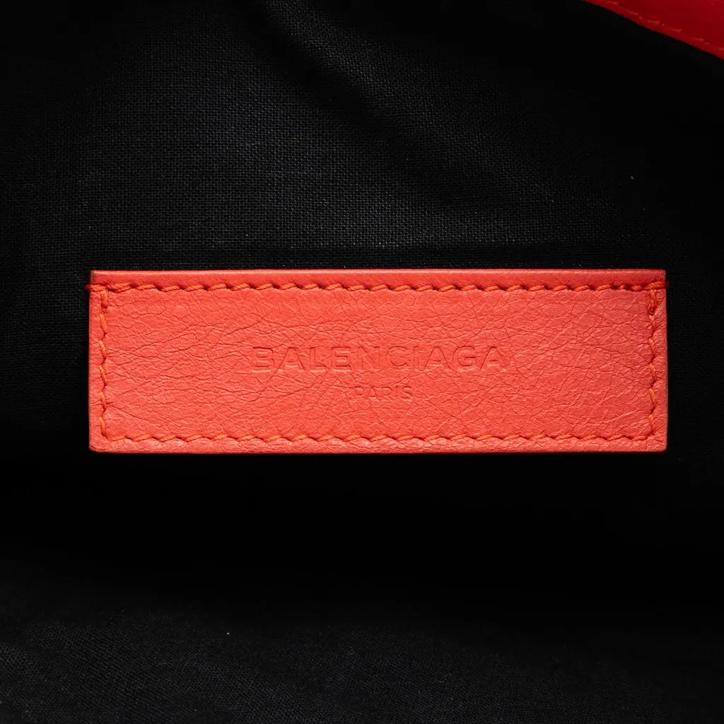 Balenciaga Lambskin Motocross Classic Clip M Clutch Orange Leather Good - Box View